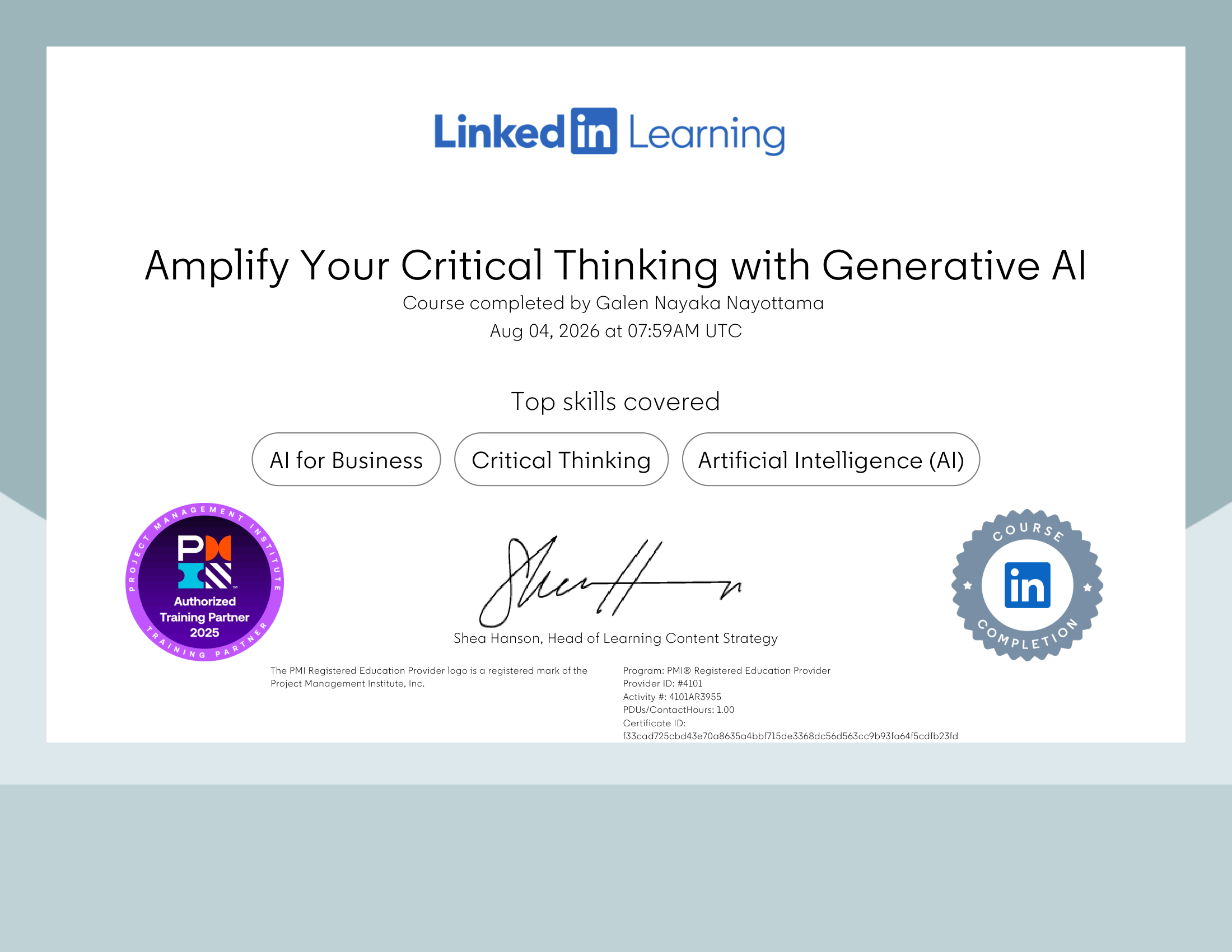 Amplify Your Critical Thinking with Generative AI Certificate